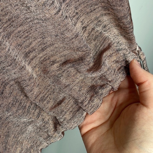 Express copper metallic rose gold cinched waist top with side tie size XS - Picture 6 of 9